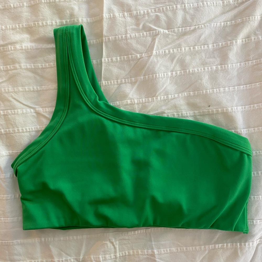 All in Motion Vibrant Green One-Shoulder Sports Bra
